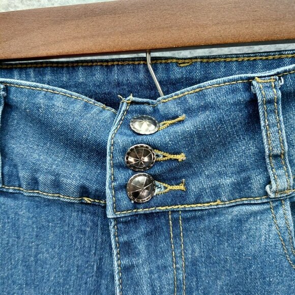 Lola Jeans Women's Lola High Rise Straight Size 9 Medium 3 Button Distressed - Picture 9 of 16